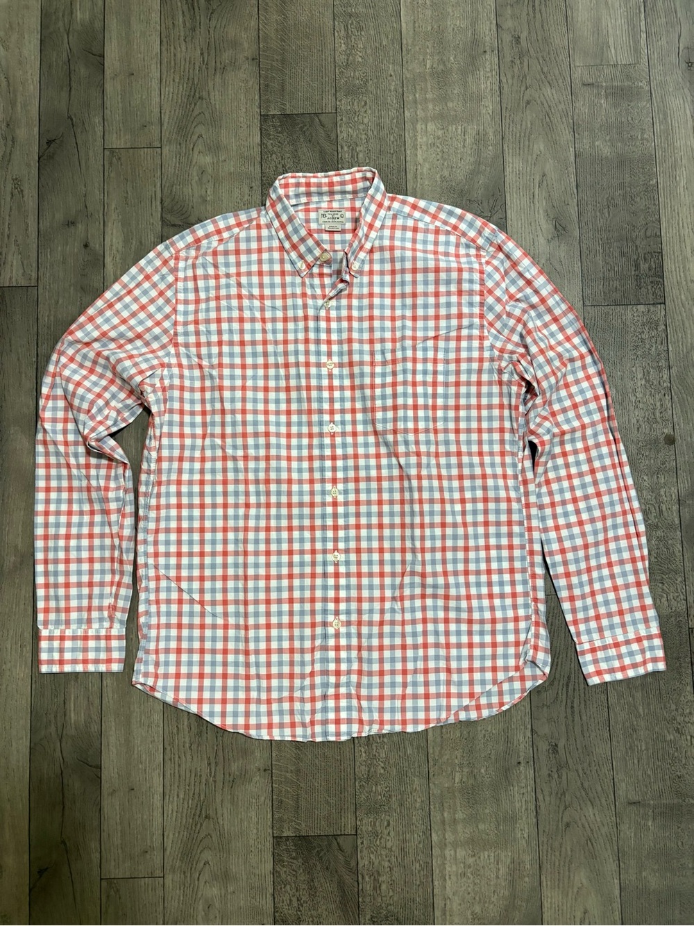 J. Crew Red and Light Blue Plaid Button-Down Shirt